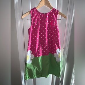 Gymboree Girls Sz 12 Pink Green Daisy Dress